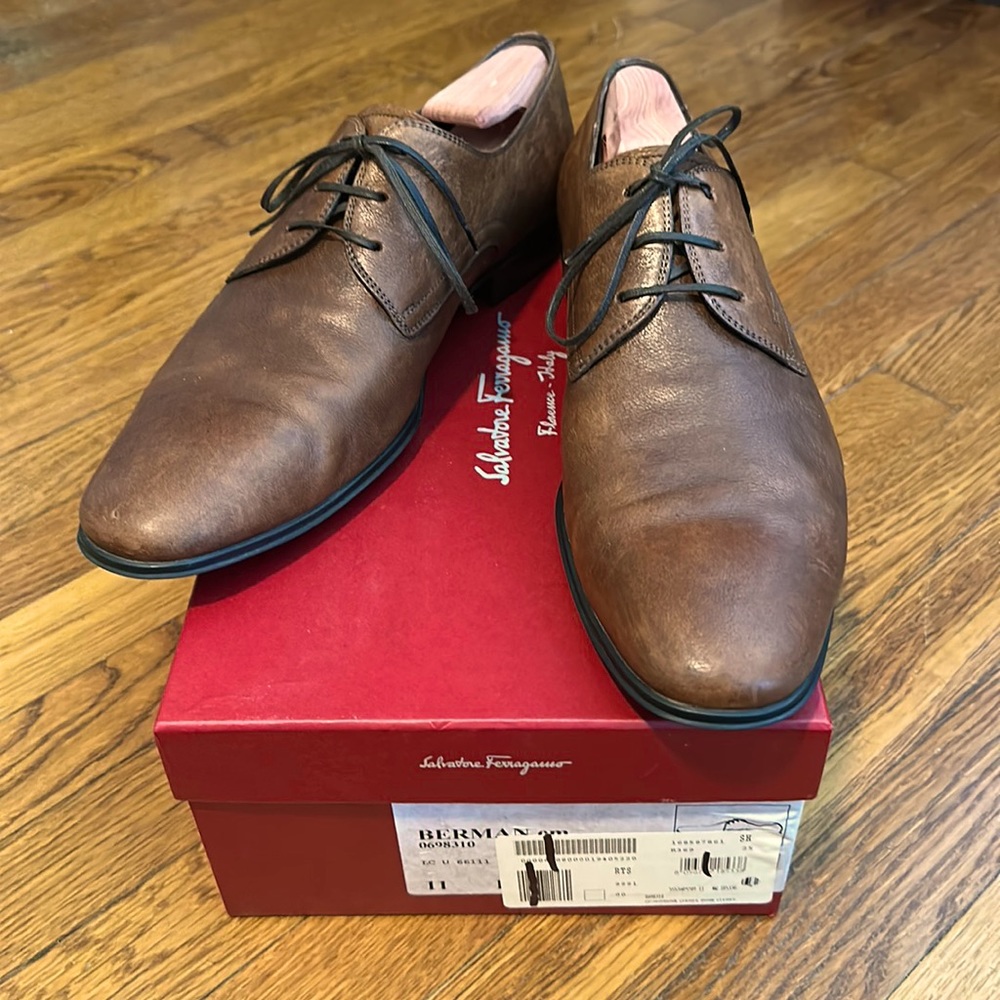 Salvatore Ferragamo Berman Oxford dress shoes Brown leather Size 11